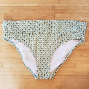 Victoria's Secret Bikini Bottom Women's Medium M Teal Floral Sexy High Waist EUC